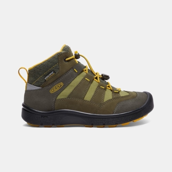 Kids' Keen Hikeport Waterproof Mid Hiking Boots Dark Olive | PWO-953718