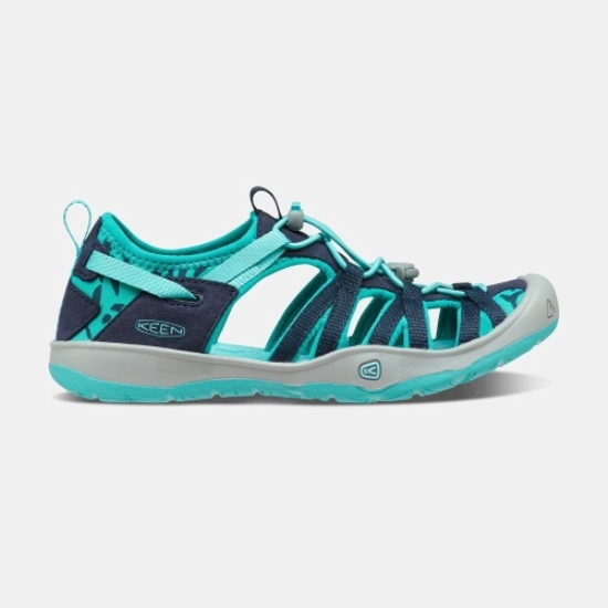 Kids' Keen Moxie Sandals Green Navy | RXV-864539