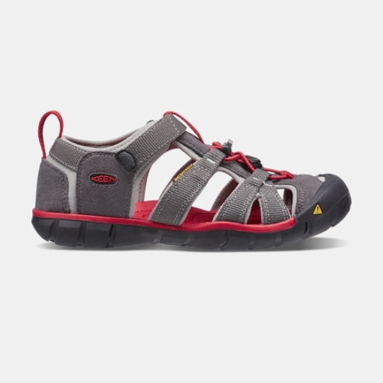 Kids' Keen Seacamp II Cnx Sandals Grey Red | VAB-136942