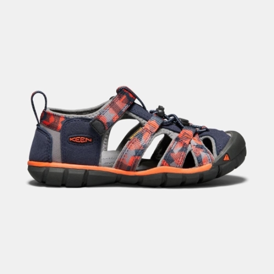 Kids' Keen Seacamp II Cnx Sandals Navy Orange | NKX-159624