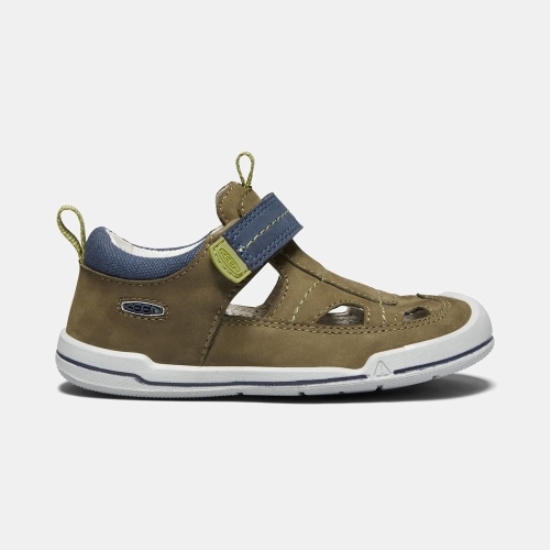 Kids' Keen Sprout Fisherman Sandals Dark Olive Navy | OMA-692035