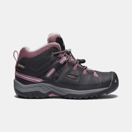 Kids' Keen Targhee Waterproof Hiking Boots Black Purple | TEM-792108