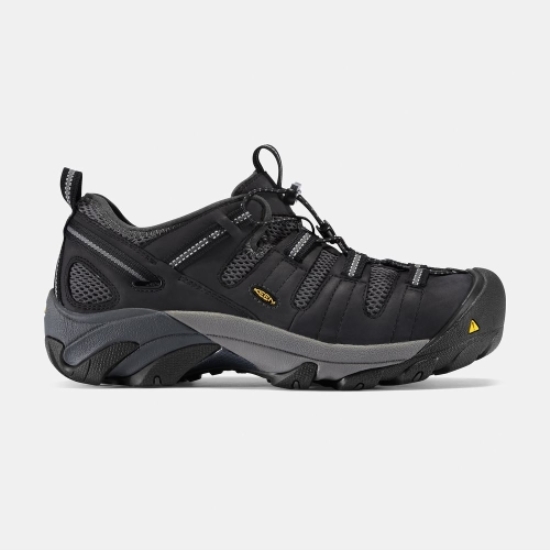 Men's Keen Atlanta Cool Steel Toe Work Shoes Black | GFP-412065