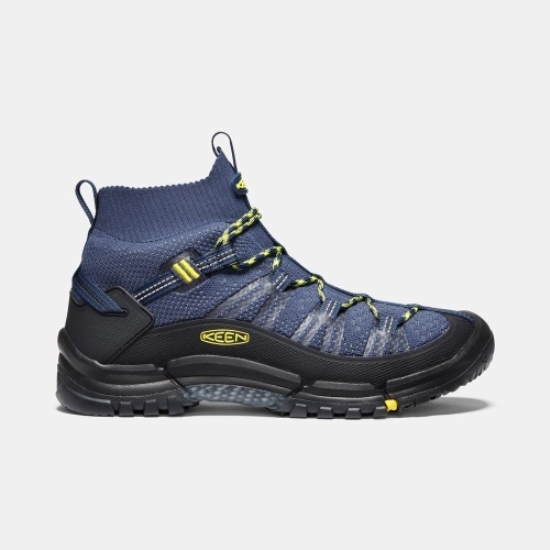 Men's Keen Axis Evo Mid Hiking Boots Blue Yellow Black | IKF-574681