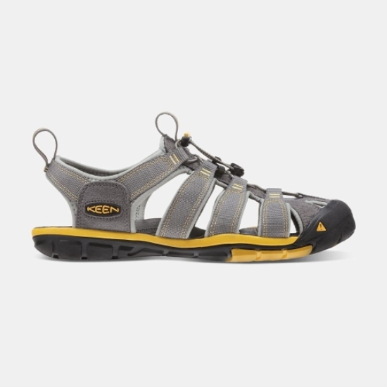 Men's Keen Clearwater Cnx Hiking Sandals Grey Lemon | BFJ-061745