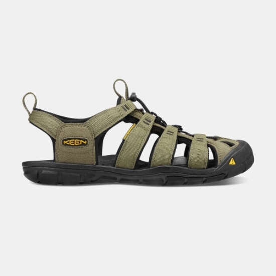 Men's Keen Clearwater Cnx Hiking Sandals Olive Black | UWK-174025