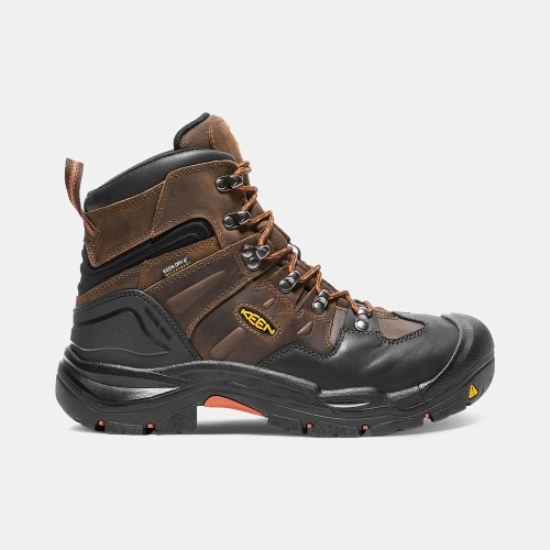 Men's Keen Coburg 6 Waterproof Steel Toe Work Boots Brown Black | KTU-095714