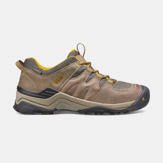 Men's Keen Gypsum II Waterproof Hiking Shoes Brown Yellow | PCI-514823