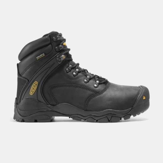 Men's Keen Louisville 6 Steel Toe Work Boots Black | OGK-790265