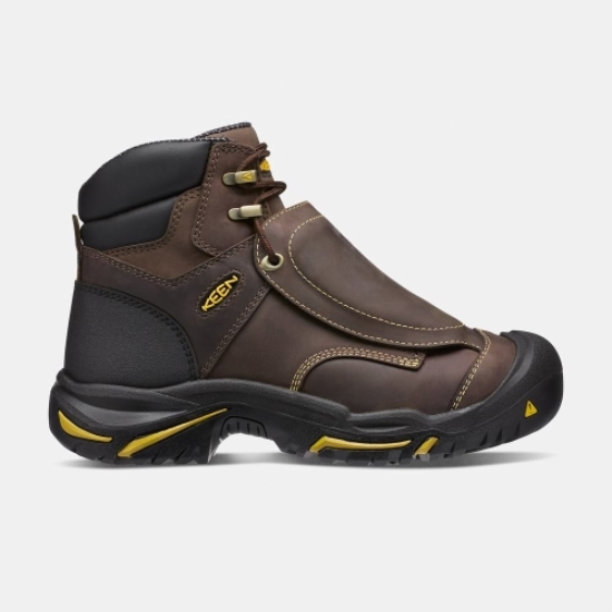 Men's Keen Mt Vernon 6 Steel Toe Work Boots Brown | QWJ-201436