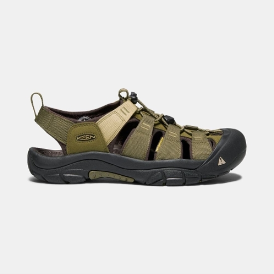 Men's Keen Newport Hydro Hiking Sandals Olive Chocolate | PQB-210759