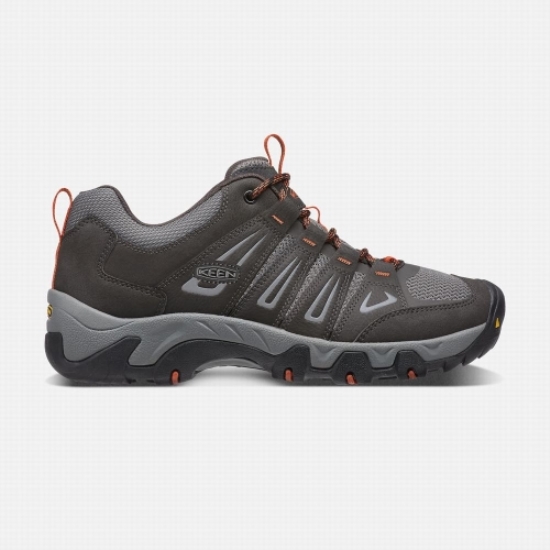 Men's Keen Oakridge Hiking Shoes Black Grey | KDC-407826