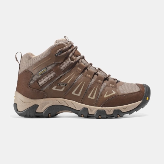 Men's Keen Oakridge Waterproof Mid Hiking Boots Brown | EUK-186047