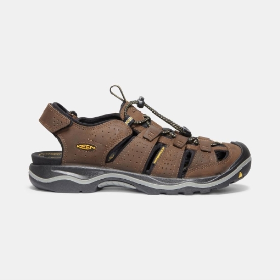 Men's Keen Rialto II Leather Hiking Sandals Brown | BZV-231947