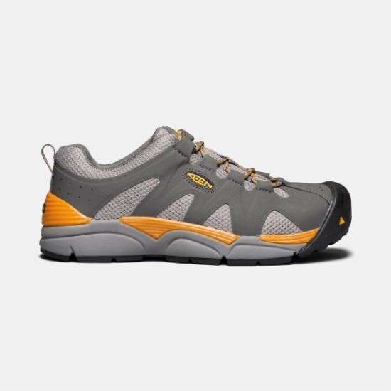 Men's Keen San Antonio Aluminum Toe Work Shoes Grey Orange | APL-419283