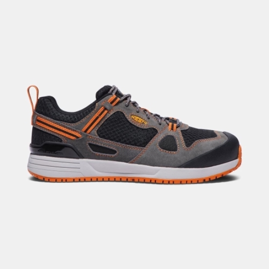 Men's Keen Springfield Aluminum Toe Work Shoes Black Grey Orange | HYM-154720