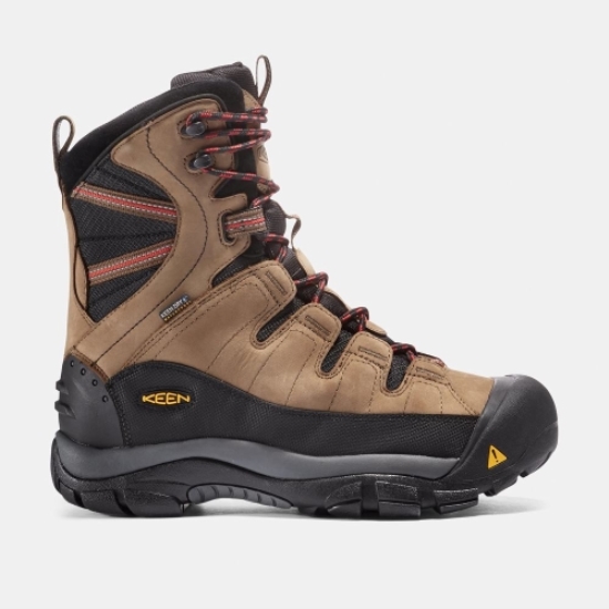 Men's Keen Summit County Waterproof Winter Boots Brown Black | DPC-948310