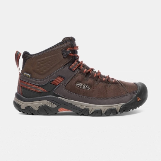 Men's Keen Targhee Exp Waterproof Mid Hiking Boots Dark Brown | CRY-763251