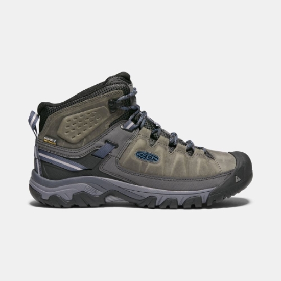 Men's Keen Targhee III Waterproof Mid Hiking Boots Olive Black | GBY-617305