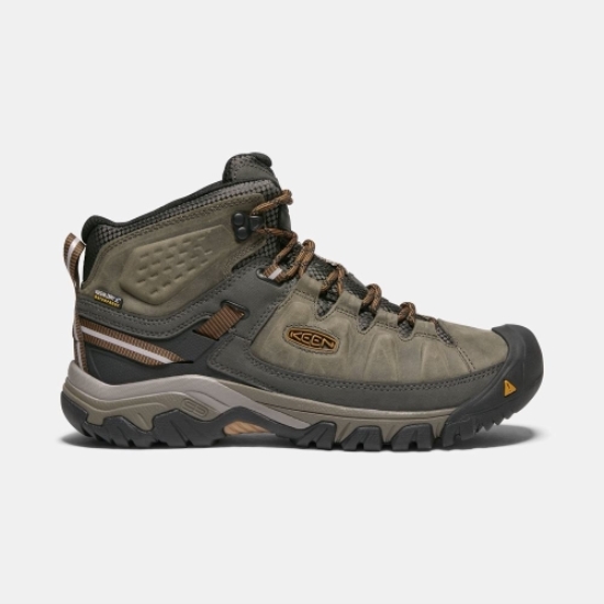 Men's Keen Targhee III Waterproof Mid Wide Hiking Boots Olive | NJK-927640