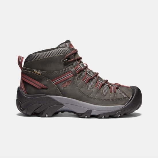 Men's Keen Targhee II Waterproof Mid Hiking Boots Dark Olive | DYI-745291