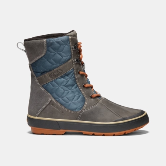 Women's Keen Elsa II Waterproof Quilted Winter Boots Deep Grey Blue | LUZ-973481