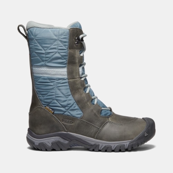 Women's Keen Hoodoo III Tall Snow Boots Olive Blue | OHQ-698743