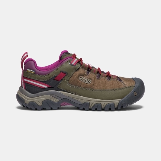 Women's Keen Targhee Exp Waterproof Hiking Shoes Brown Olive Purple | QMP-674283