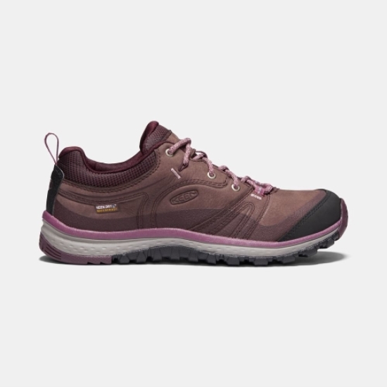 Women's Keen Terradora Leather Waterproof Hiking Shoes Purple | BHX-863572