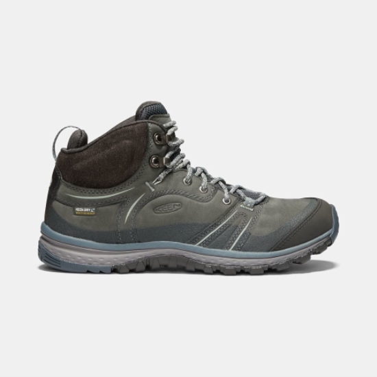 Women's Keen Terradora Leather Waterproof Mid Hiking Boots Olive | QUE-236704