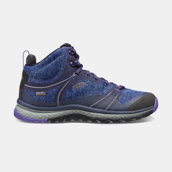 Women's Keen Terradora Waterproof Mid Hiking Boots Blue Purple | VYC-248967