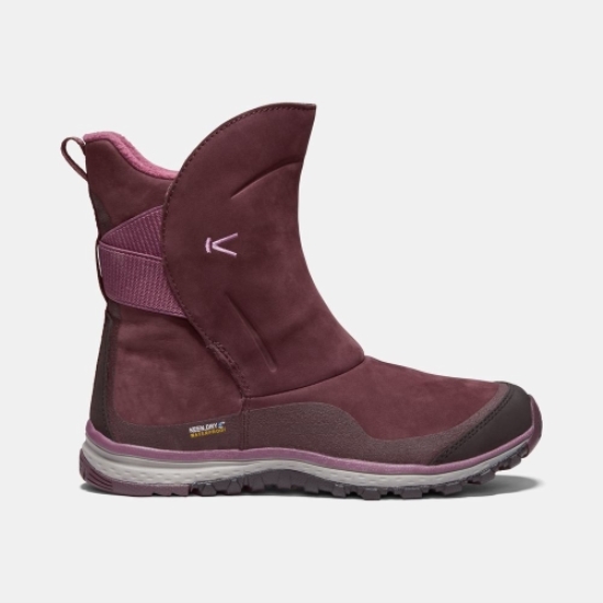 Women's Keen Winterterra Leather Waterproof Winter Boots Burgundy | QAH-314729