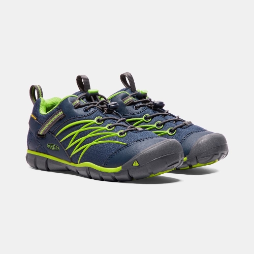 Kids' Keen Chandler Waterproof Cnx Hiking Shoes Navy Green | BRX-926571