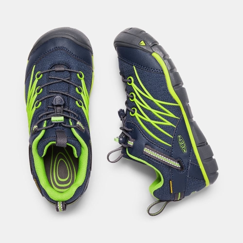 Kids' Keen Chandler Waterproof Cnx Hiking Shoes Navy Green | BRX-926571