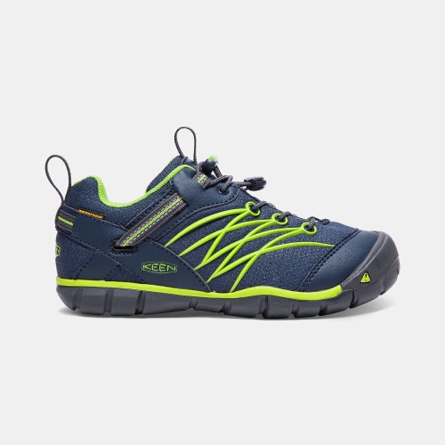 Kids\' Keen Chandler Waterproof Cnx Hiking Shoes Navy Green | BRX-926571