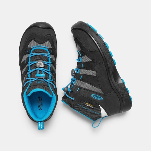 Kids' Keen Hikeport Waterproof Mid Hiking Boots Black Blue | LQO-296548