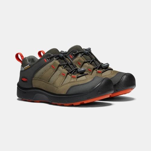 Kids' Keen Hikeport Waterproof Sneakers Olive Black | FMK-915463