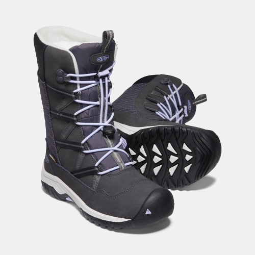 Kids' Keen Hoodoo Waterproof Snow Boots Deep Grey Lavender | RFZ-796431