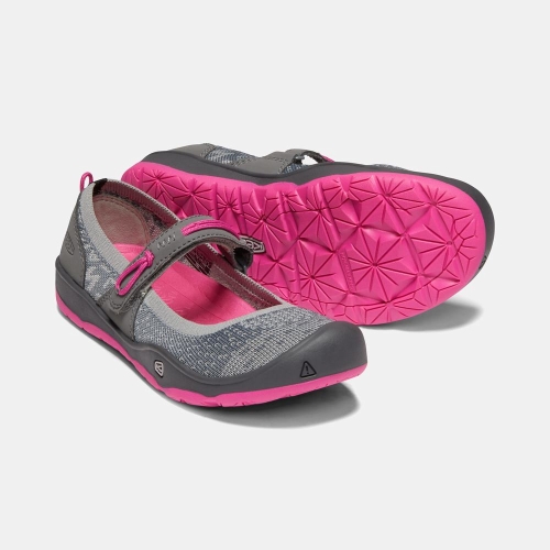 Kids' Keen Moxie Mary Jane Shoes Grey Fuchsia | GRS-395814