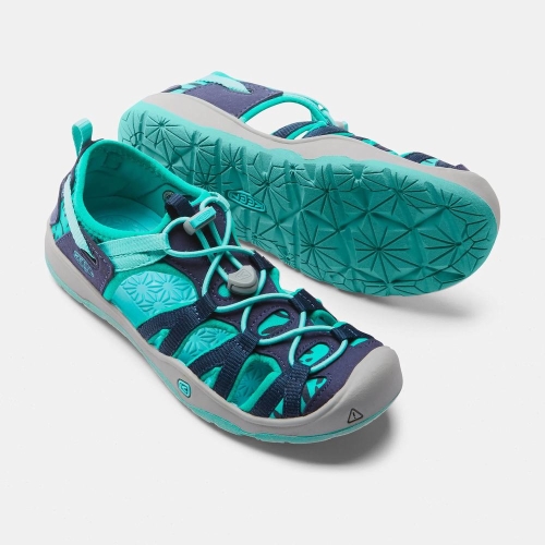 Kids' Keen Moxie Sandals Green Navy | RXV-864539