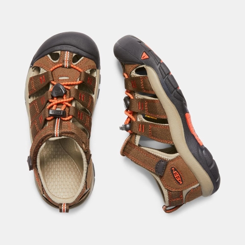 Kids' Keen Newport H2 Sandals Brown Orange | VSO-759310