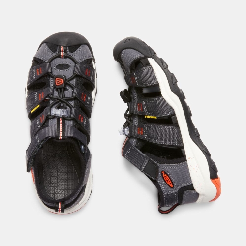 Kids' Keen Newport Neo H2 Hiking Sandals Black Orange | ZQO-976138