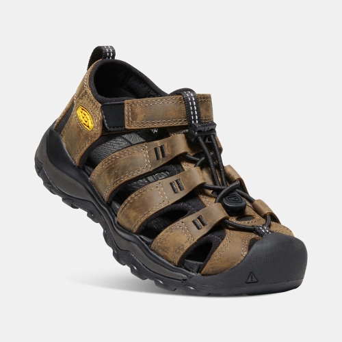 Kids' Keen Newport Neo Premium Hiking Sandals Dark Brown Black | SZD-256381