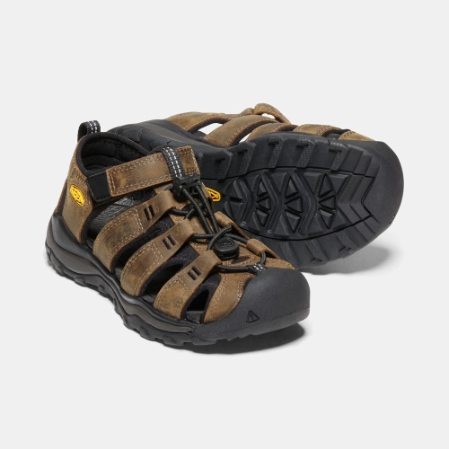 Kids' Keen Newport Neo Premium Hiking Sandals Dark Brown Black | SZD-256381