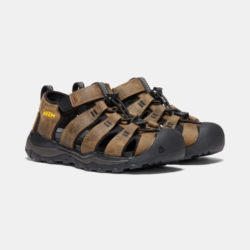 Kids' Keen Newport Neo Premium Hiking Sandals Dark Brown Black | SZD-256381