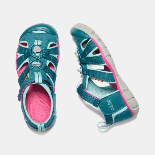 Kids' Keen Seacamp II Cnx Sandals Blue Pink | FIN-350782