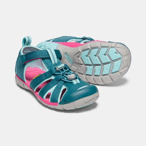 Kids' Keen Seacamp II Cnx Sandals Blue Pink | FIN-350782