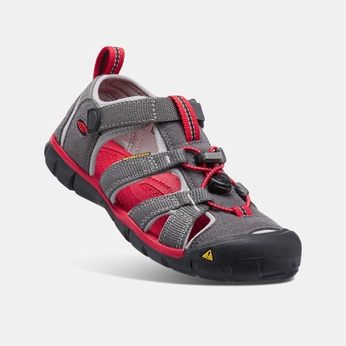 Kids' Keen Seacamp II Cnx Sandals Grey Red | VAB-136942