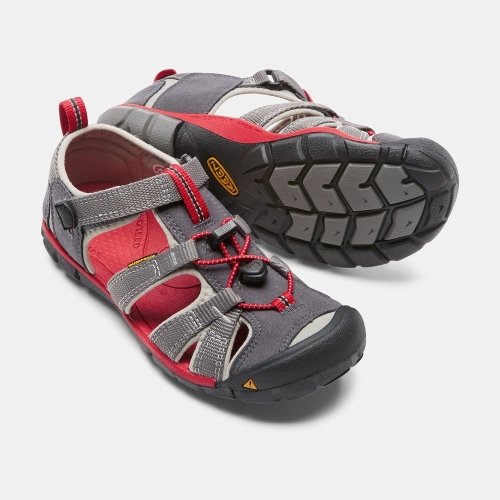 Kids' Keen Seacamp II Cnx Sandals Grey Red | VAB-136942