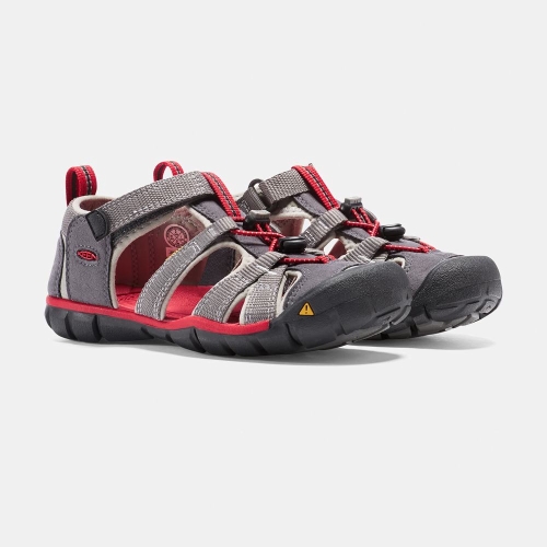 Kids' Keen Seacamp II Cnx Sandals Grey Red | VAB-136942